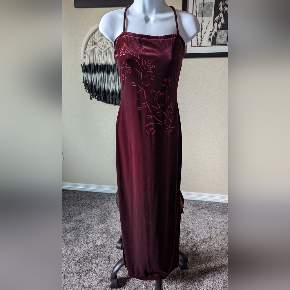 Red velvet dress